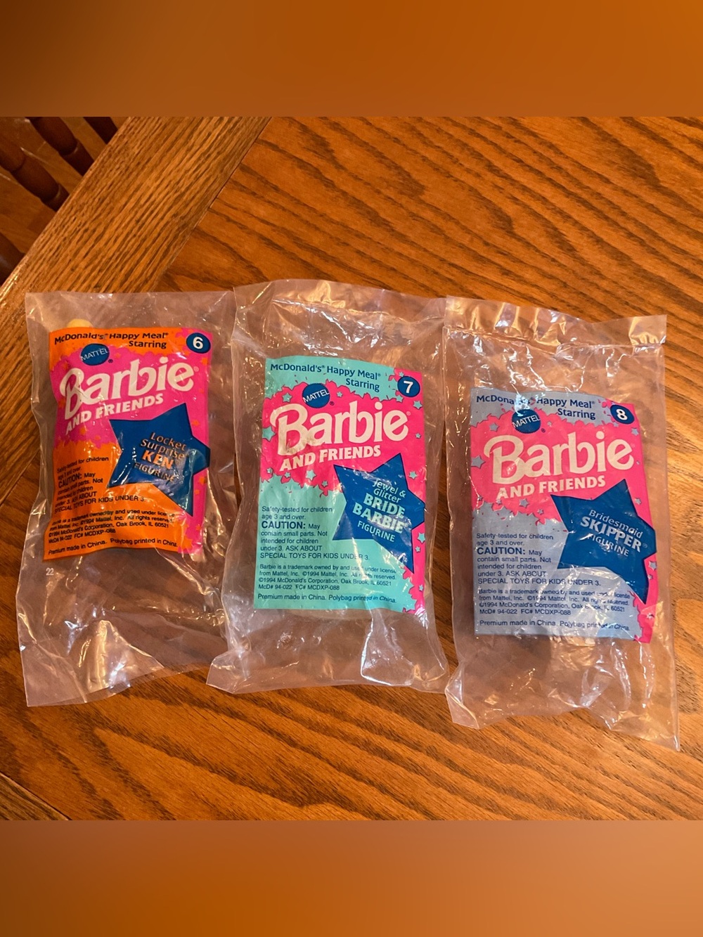 Vintage 1994 McDonald’s/Mattel Happy Meal Barbie and Friends, Lot of 3, NIP